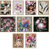 imageKate and Laurel Sylvie Frida Frollae Framed Canvas Wall Art by Inkheart Designs 18x24 White Modern Floral Female Portrait Art