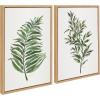 imageKate and Laurel Sylvie Green Fern and Ruscus Framed Canvas Wall Art Set by Patricia Shaw 2 Piece 18x24 Natural Natural Plant Leaf Art Set for Wall