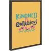 imageKate and Laurel Sylvie Kindness is Contagious Framed Canvas Wall Art by Jenn Van Wyk of Courageous ampamp Kind Paper Co 18x24 Gray Motivational Art for Wall