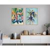 imageKate and Laurel Sylvie Surf and Sand and Tropical Palms Study Framed Canvas Wall Art Set by Rachel Christopoulos 2 Piece Set 18x24 NaturalNatural