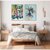 imageKate and Laurel Sylvie Surf and Sand and Tropical Palms Study Framed Canvas Wall Art Set by Rachel Christopoulos 2 Piece Set 18x24 NaturalNatural