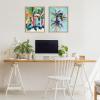 imageKate and Laurel Sylvie Surf and Sand and Tropical Palms Study Framed Canvas Wall Art Set by Rachel Christopoulos 2 Piece Set 18x24 NaturalNatural