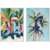 imageKate and Laurel Sylvie Surf and Sand and Tropical Palms Study Framed Canvas Wall Art Set by Rachel Christopoulos 2 Piece Set 18x24 NaturalWhite