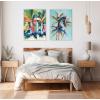 imageKate and Laurel Sylvie Surf and Sand and Tropical Palms Study Framed Canvas Wall Art Set by Rachel Christopoulos 2 Piece Set 18x24 NaturalWhite