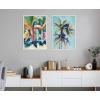 imageKate and Laurel Sylvie Surf and Sand and Tropical Palms Study Framed Canvas Wall Art Set by Rachel Christopoulos 2 Piece Set 18x24 NaturalWhite