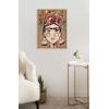 imageKate and Laurel Sylvie Warm Frida Framed Canvas Wall Art by Inkheart Designs 18x24 Natural Modern Floral Female Portrait Art