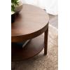 imageKate and Laurel Talcott Modern Tiered Round Coffee Table 28 x 28 x 18 Walnut Brown Transitional TwoTier Circle Living Room Table with Storage and Mango Wood ConstructionWalnut Brown
