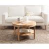imageKate and Laurel Talcott Modern Tiered Round Coffee Table 28 x 28 x 18 Walnut Brown Transitional TwoTier Circle Living Room Table with Storage and Mango Wood ConstructionNatural
