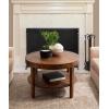imageKate and Laurel Talcott Modern Tiered Round Coffee Table 28 x 28 x 18 Walnut Brown Transitional TwoTier Circle Living Room Table with Storage and Mango Wood ConstructionWalnut Brown