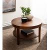 imageKate and Laurel Talcott Modern Tiered Round Coffee Table 28 x 28 x 18 Walnut Brown Transitional TwoTier Circle Living Room Table with Storage and Mango Wood ConstructionWalnut Brown