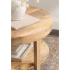 imageKate and Laurel Talcott Modern Tiered Round Coffee Table 28 x 28 x 18 Walnut Brown Transitional TwoTier Circle Living Room Table with Storage and Mango Wood ConstructionNatural
