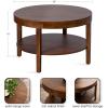 imageKate and Laurel Talcott Modern Tiered Round Coffee Table 28 x 28 x 18 Walnut Brown Transitional TwoTier Circle Living Room Table with Storage and Mango Wood ConstructionWalnut Brown