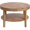 imageKate and Laurel Talcott Modern Tiered Round Coffee Table 28 x 28 x 18 Walnut Brown Transitional TwoTier Circle Living Room Table with Storage and Mango Wood ConstructionNatural