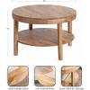 imageKate and Laurel Talcott Modern Tiered Round Coffee Table 28 x 28 x 18 Walnut Brown Transitional TwoTier Circle Living Room Table with Storage and Mango Wood ConstructionNatural