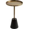 imageKate and Laurel Tira Elegant Round Drink Table 10 x 22 Antique Brass and Black Vintage Glam Circle Martini Table for Use as a Small Bedroom Nightstand or Living Room Plant Stand OptionGoldBlack