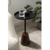 imageKate and Laurel Tira Elegant Round Drink Table 10 x 22 Antique Brass and Black Vintage Glam Circle Martini Table for Use as a Small Bedroom Nightstand or Living Room Plant Stand OptionBlackWalnut Brown