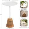 imageKate and Laurel Tira Elegant Round Drink Table 10 x 22 Antique Brass and Black Vintage Glam Circle Martini Table for Use as a Small Bedroom Nightstand or Living Room Plant Stand OptionWhiteNatural