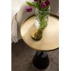imageKate and Laurel Tira Elegant Round Drink Table 10 x 22 Antique Brass and Black Vintage Glam Circle Martini Table for Use as a Small Bedroom Nightstand or Living Room Plant Stand OptionGoldBlack