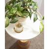 imageKate and Laurel Tira Elegant Round Drink Table 10 x 22 Antique Brass and Black Vintage Glam Circle Martini Table for Use as a Small Bedroom Nightstand or Living Room Plant Stand OptionWhiteNatural
