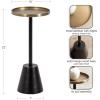 imageKate and Laurel Tira Elegant Round Drink Table 10 x 22 Antique Brass and Black Vintage Glam Circle Martini Table for Use as a Small Bedroom Nightstand or Living Room Plant Stand OptionGoldBlack