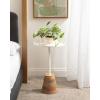 imageKate and Laurel Tira Elegant Round Drink Table 10 x 22 Antique Brass and Black Vintage Glam Circle Martini Table for Use as a Small Bedroom Nightstand or Living Room Plant Stand OptionWhiteNatural
