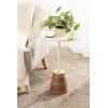 imageKate and Laurel Tira Elegant Round Drink Table 10 x 22 Antique Brass and Black Vintage Glam Circle Martini Table for Use as a Small Bedroom Nightstand or Living Room Plant Stand OptionWhiteNatural
