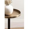 imageKate and Laurel Tira Elegant Round Drink Table 10 x 22 Antique Brass and Black Vintage Glam Circle Martini Table for Use as a Small Bedroom Nightstand or Living Room Plant Stand OptionGoldBlack