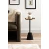 imageKate and Laurel Tira Elegant Round Drink Table 10 x 22 Antique Brass and Black Vintage Glam Circle Martini Table for Use as a Small Bedroom Nightstand or Living Room Plant Stand OptionGoldBlack