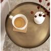 imageKate and Laurel Tira Elegant Round Drink Table 10 x 22 Antique Brass and Black Vintage Glam Circle Martini Table for Use as a Small Bedroom Nightstand or Living Room Plant Stand OptionWalnut BrownGold