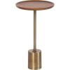imageKate and Laurel Xyler Modern Round Wood and Metal Drink Table 10 x 10 x 24 Burlwood and Antique Brass Transitional Pedestal Table for Use as Indoor Plant Stand or Living Room Decor AccentWalnut BrownGold