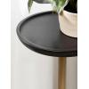 imageKate and Laurel Xyler Modern Round Wood and Metal Drink Table 10 x 10 x 24 Burlwood and Antique Brass Transitional Pedestal Table for Use as Indoor Plant Stand or Living Room Decor AccentGoldBlack