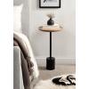 imageKate and Laurel Xyler Modern Round Wood and Metal Drink Table 10 x 10 x 24 Burlwood and Antique Brass Transitional Pedestal Table for Use as Indoor Plant Stand or Living Room Decor AccentNaturalBlack