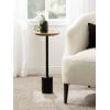 imageKate and Laurel Xyler Modern Round Wood and Metal Drink Table 10 x 10 x 24 Burlwood and Antique Brass Transitional Pedestal Table for Use as Indoor Plant Stand or Living Room Decor AccentNaturalBlack