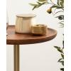 imageKate and Laurel Xyler Modern Round Wood and Metal Drink Table 10 x 10 x 24 Burlwood and Antique Brass Transitional Pedestal Table for Use as Indoor Plant Stand or Living Room Decor AccentWalnut BrownGold