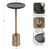 imageKate and Laurel Xyler Modern Round Wood and Metal Drink Table 10 x 10 x 24 Burlwood and Antique Brass Transitional Pedestal Table for Use as Indoor Plant Stand or Living Room Decor AccentGoldBlack