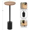 imageKate and Laurel Xyler Modern Round Wood and Metal Drink Table 10 x 10 x 24 Burlwood and Antique Brass Transitional Pedestal Table for Use as Indoor Plant Stand or Living Room Decor AccentNaturalBlack