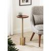 imageKate and Laurel Xyler Modern Round Wood and Metal Drink Table 10 x 10 x 24 Burlwood and Antique Brass Transitional Pedestal Table for Use as Indoor Plant Stand or Living Room Decor AccentWalnut BrownGold