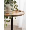 imageKate and Laurel Xyler Modern Round Wood and Metal Drink Table 10 x 10 x 24 Burlwood and Antique Brass Transitional Pedestal Table for Use as Indoor Plant Stand or Living Room Decor AccentNaturalBlack
