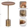 imageKate and Laurel Xyler Modern Round Wood and Metal Drink Table 10 x 10 x 24 Burlwood and Antique Brass Transitional Pedestal Table for Use as Indoor Plant Stand or Living Room Decor AccentWalnut BrownGold
