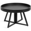 imageKate and Laurel Avery Modern Wooden Round Coffee Table 30 x 30 x 18 Black Decorative Transitional Living Room Coffee Table for Storage and DisplayBlack