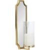 imageKate and Laurel Ciel Glam Mirrored Wall Sconce 6 x 5 x 16 Black Modern Scalloped Candle Holder with Removable Glass Cylinder and Mirror for Bathroom or Bedroom Wall DecorGold