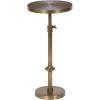 imageKate and Laurel Engles Traditional AdjustableHeight Pedestal Drink Table 10 x 10 x 30 Antique Brass and Black Vintage Round Indoor Metal Plant Stand with Embossed Sunburst PatternGold