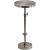 imageKate and Laurel Engles Traditional AdjustableHeight Pedestal Drink Table 10 x 10 x 30 Antique Brass and Black Vintage Round Indoor Metal Plant Stand with Embossed Sunburst PatternSilver