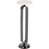 imageKate and Laurel Helio Modern Round Marble Drink Table 8 x 8 x 24 White and Antique Brass Natural Marble Martini Table for Use as Small Plant Stand or Mini NightstandWhitePewter