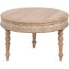 imageKate and Laurel Patresa Traditional Carved Round Wood Coffee Table 28 x 28 x 18 Light Natural Decorative Circular Living Room Table for Useful Home Decor