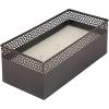 imageKate and Laurel Pearce Rectangle Decorative Metal Candle Bowl 11 x 6 x 4 Gray Gunmetal Large ThreeWick Unscented Candle with Decorative Bowl for Living Room DecorPewter