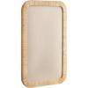 imageKate and Laurel Rahfy Modern Rattan Framed Wall Pinboard 20 x 30 Natural Rattan Boho Rounded Rectangle Bulletin Board for Use as Motivational Vision Board or Wall Organizer