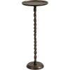 imageKate and Laurel Ropa Transitional Round Pedestal Drink Table 9 x 9 x 22 Black Decorative Cast Aluminum Mini Table with Spiral Rope Design for Use as Indoor Plant Stand or Living Room AccentBronze