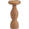 imageKate and Laurel Sula Modern Woven Rattan Round Drink Table 10 x 10 x 22 Natural Rattan Boho Sculptural Circle Mini Table for Use as Indoor Plant Stand or Living Room Accent Table