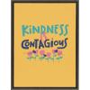 imageKate and Laurel Sylvie Kindness is Contagious Framed Canvas Wall Art by Jenn Van Wyk of Courageous ampamp Kind Paper Co 18x24 Gray Motivational Art for Wall